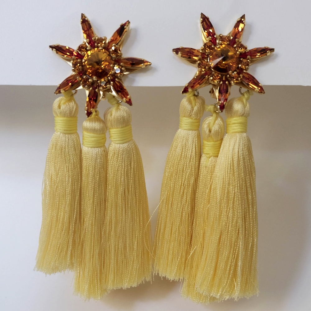 STAR Tassel Earrings Yellow
