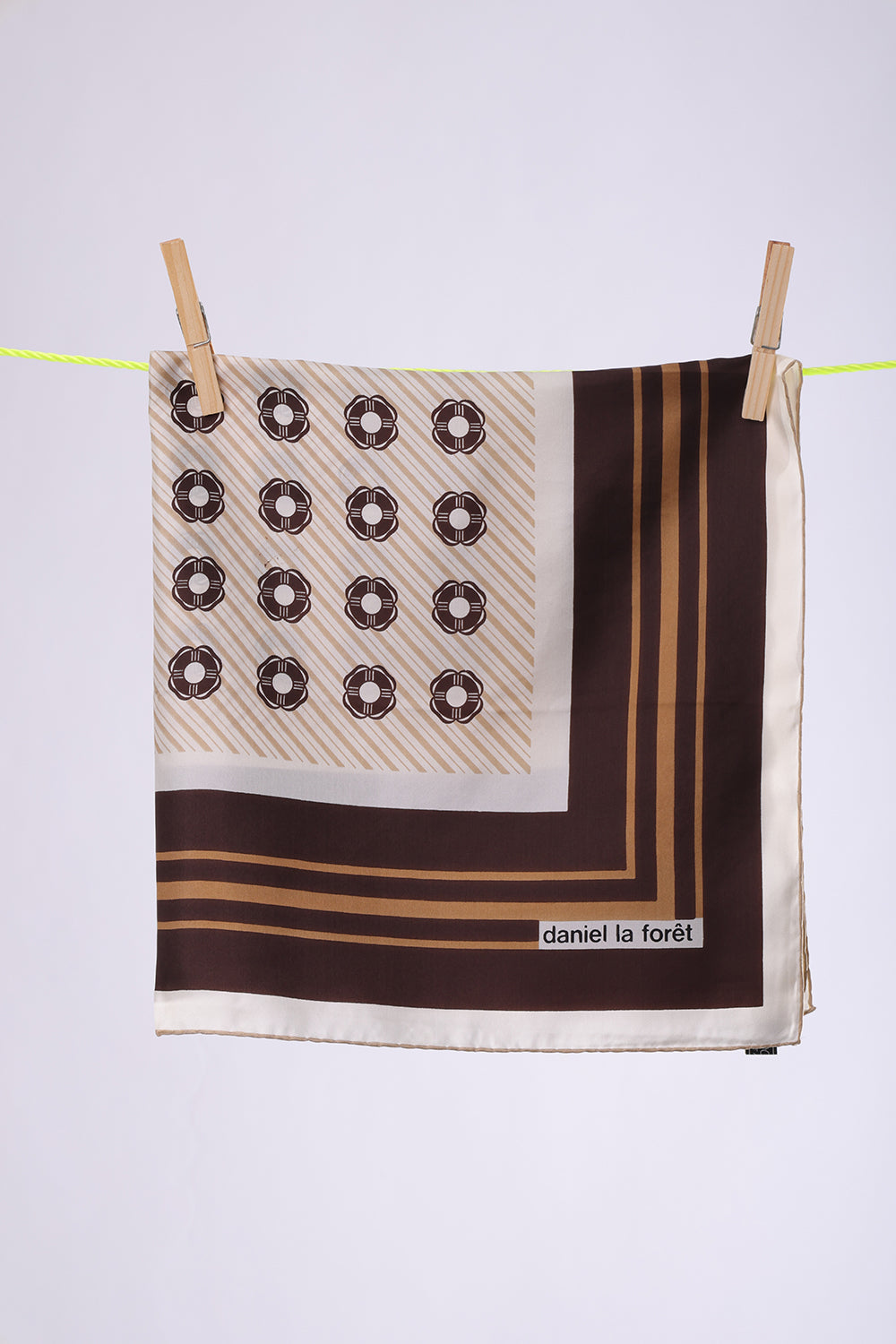DANIEL LA FORET OFF WHITE Brown & Gold flowers print