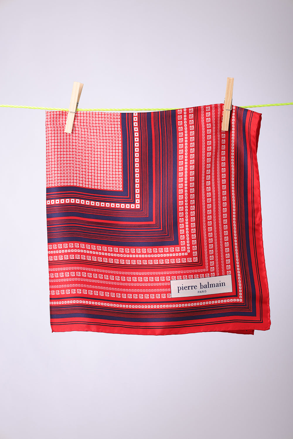 PIERRE BALMAIN - SCARF Red with white squares design
