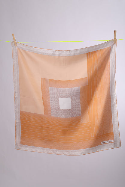 ALAIN XAVIER Peach Gold with off white squares