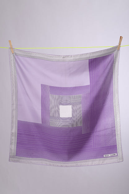 ALAIN XAVIER Lavendar with off white squares
