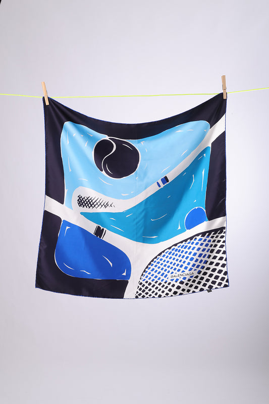 BALENCIAGA Blue, Aqua & navy abstract