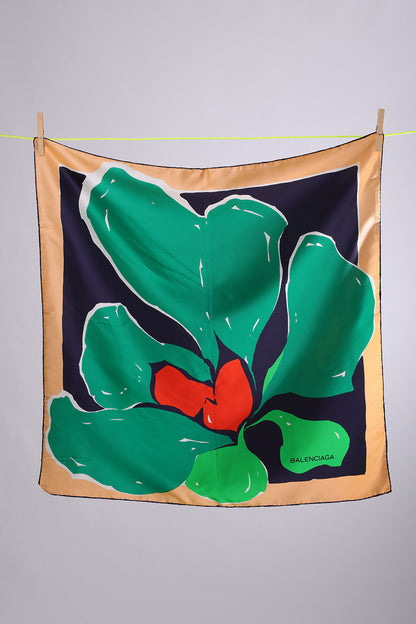 BALENCIAGA Peach & green flower