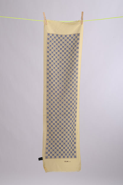 CELINE Yellow base with blue squares