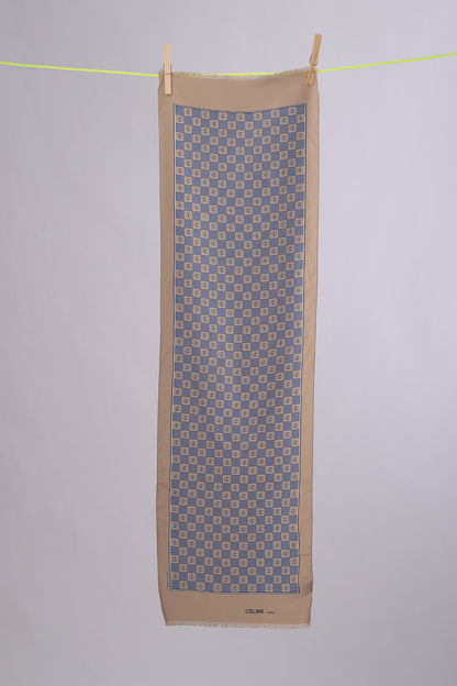CELINE Greige base with denim squares