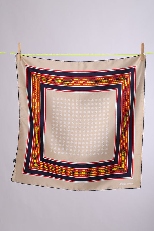 DANIEL LA FORET Beige,Navy, red & gold Marrine