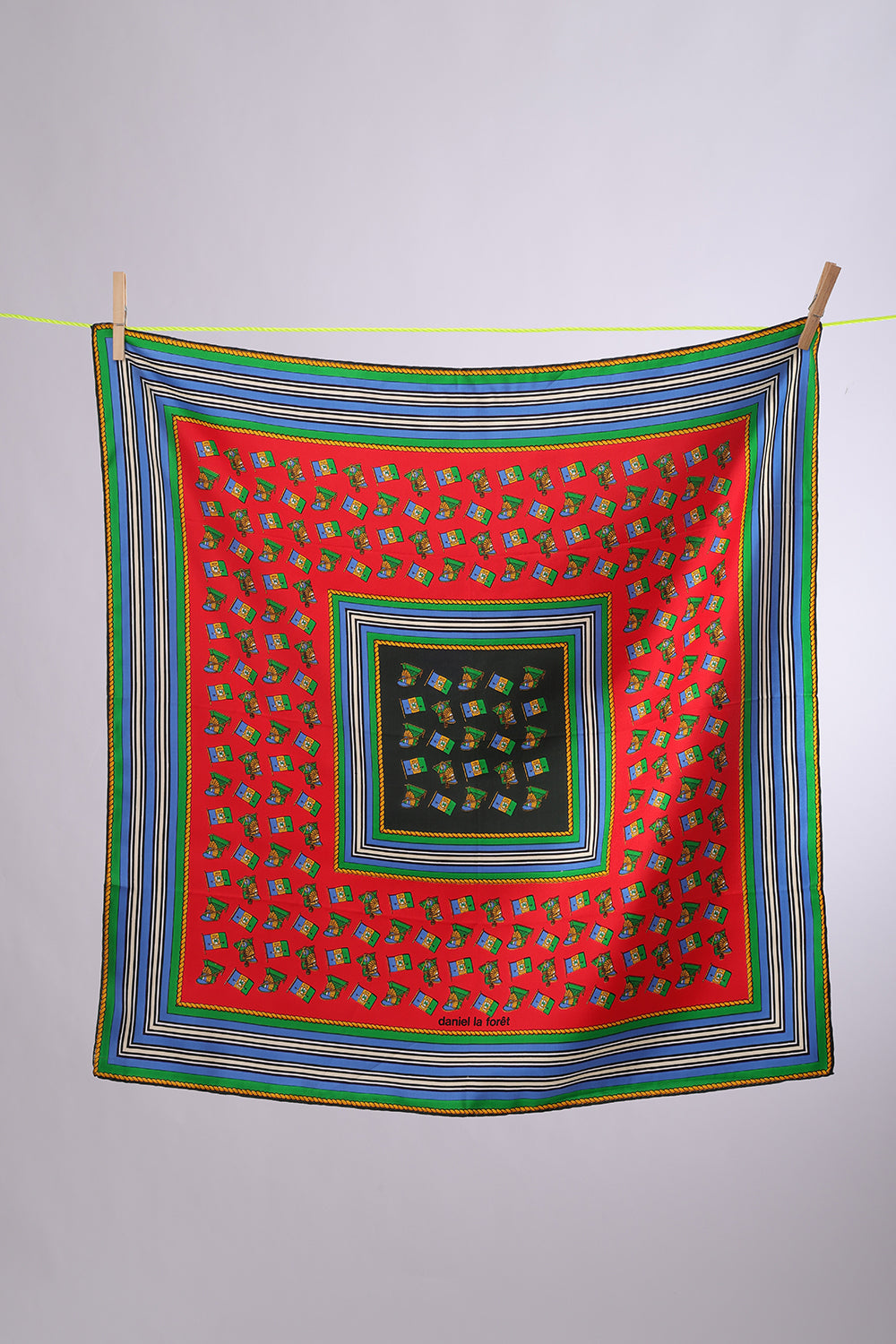 DANILE LA FORET Big red square with green & yellow flags