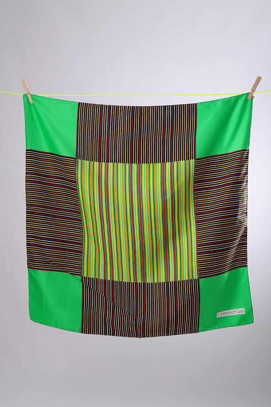 D'ESTE Green base with multicolor stripes