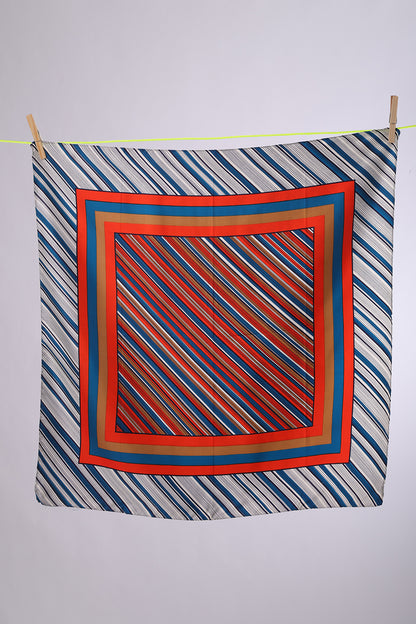 NO BRAND Petrol, Orange & Tan stripes frame