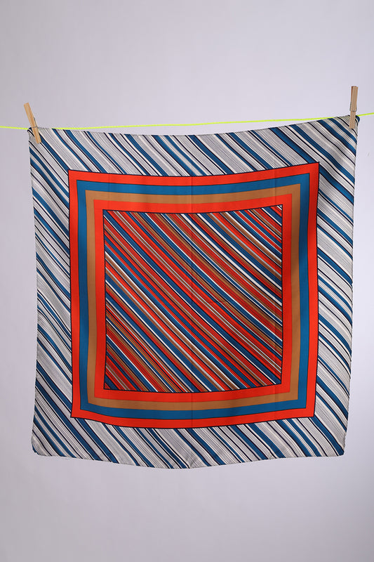 NO BRAND Petrol, Orange & Tan stripes frame