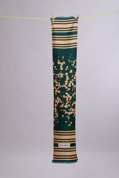 PIERRE BALMAIN Forest green & coral