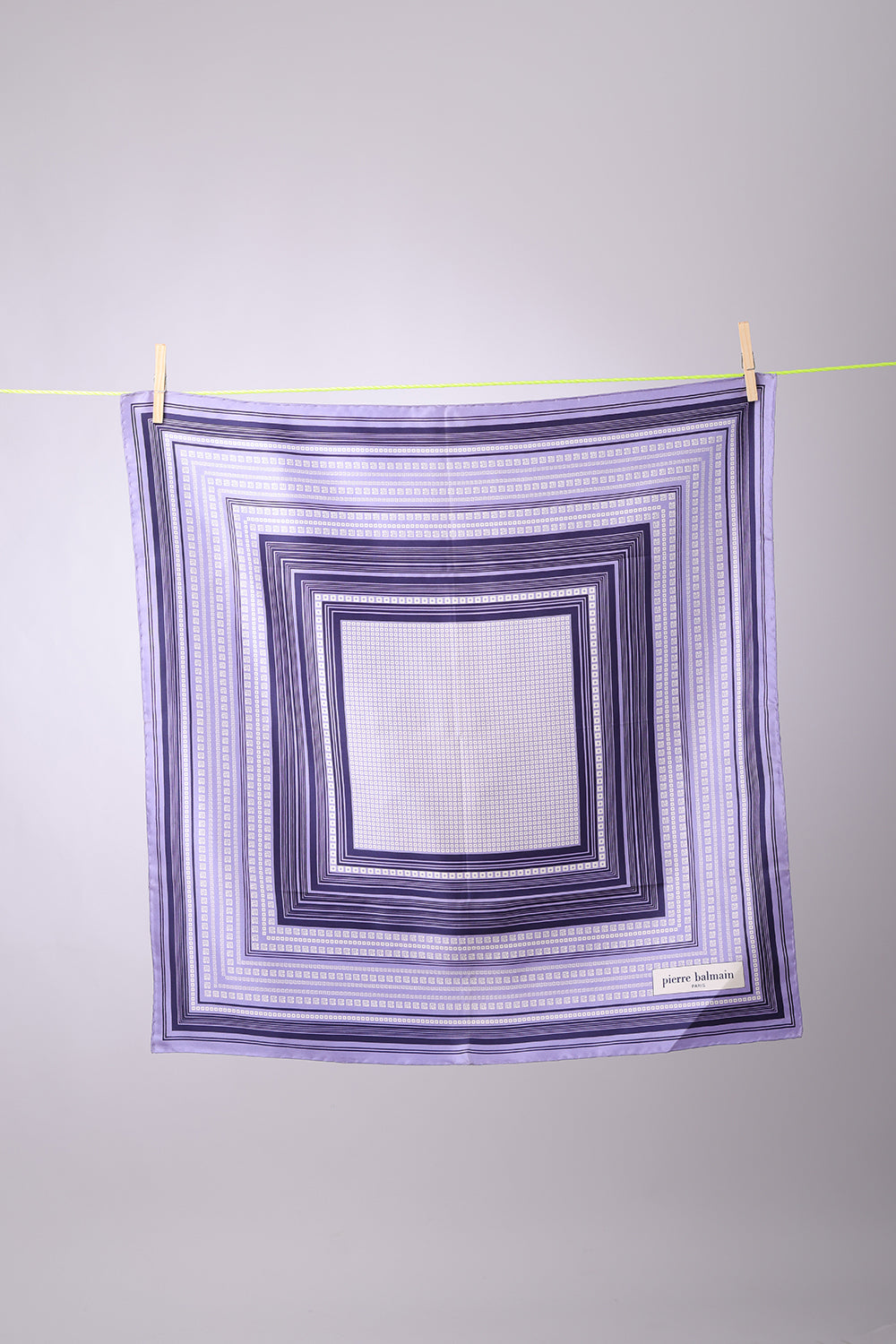 PIERRE BALMAIN - SCARF Purple light & dark squares