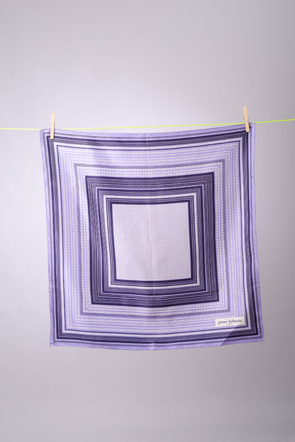 PIERRE BALMAIN - SCARF Purple light & dark squares