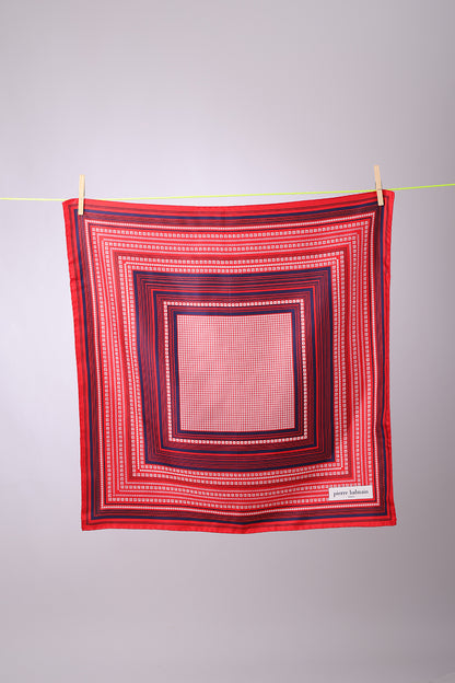 PIERRE BALMAIN - SCARF Red with white squares design