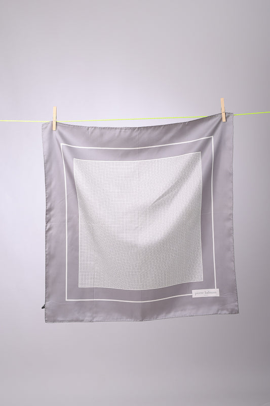 PIERRE BALMAIN - SCARF Grey with white little squares