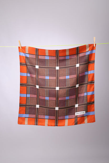 PIERRE BALMAIN - SCARF Orange, blue, beige & white