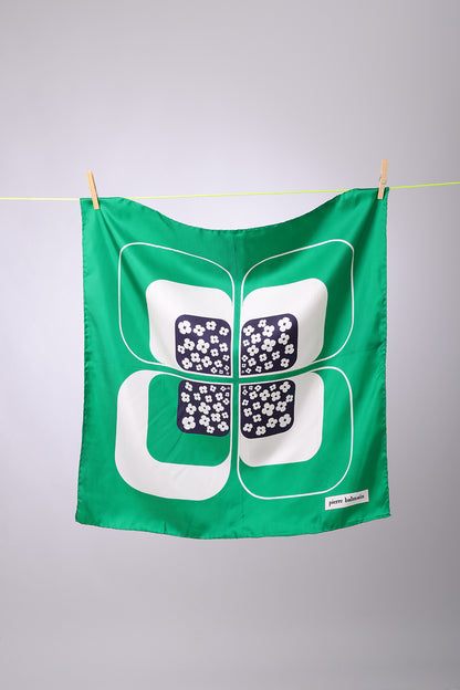 PIERRE BALMAIN - SCARF  Green, navy with white flowers