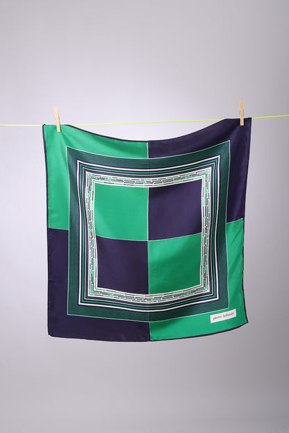 PIERRE BALMAIN - SCARF Navy & green opposite