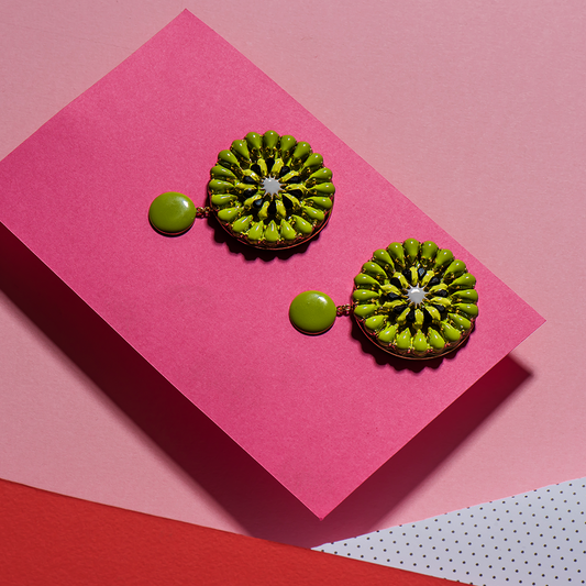 Kiwi Long Earrings