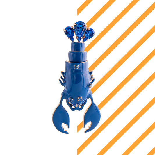 Lobster Blue Brooch