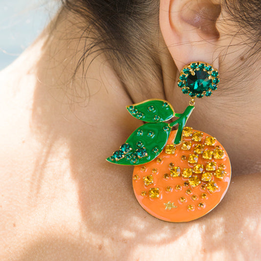 Orange Long Earrings