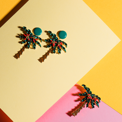 Palm Tree Long Earrings