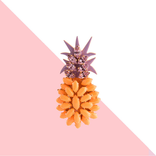 Pineapple brooch [ Orange- Purple]
