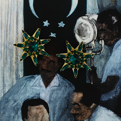 STAR Green Earrings