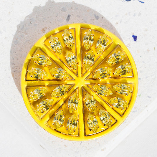 Half Lemon Brooch