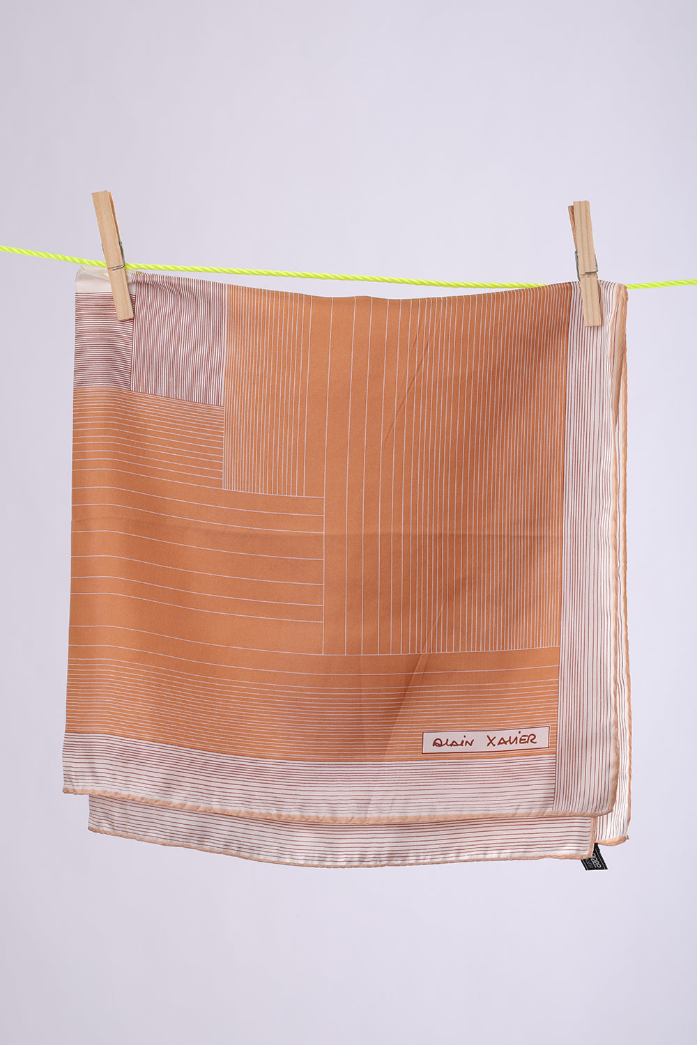 ALAIN XAVIER Peach Gold with off white squares