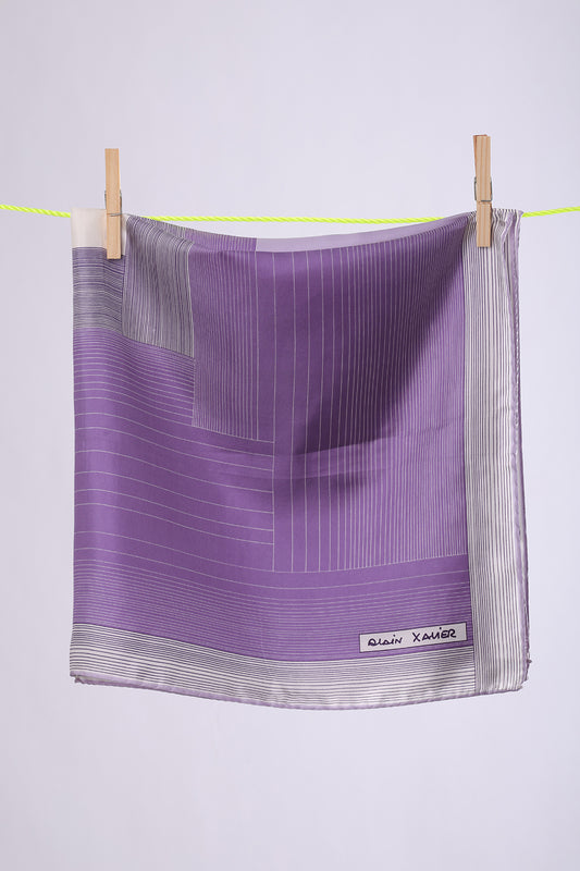ALAIN XAVIER Lavendar with off white squares