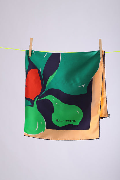 BALENCIAGA Peach & green flower