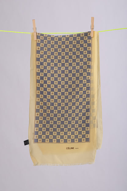 CELINE Yellow base with blue squares