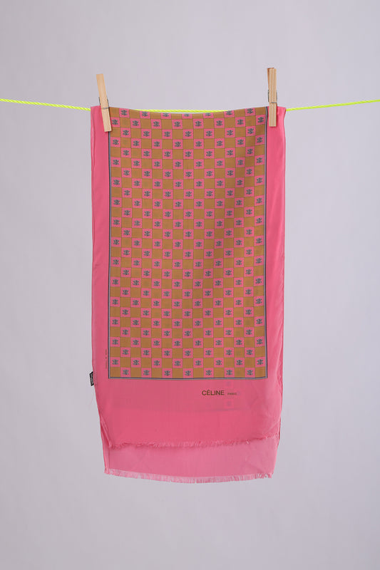 CELINE Pink base with beige squares