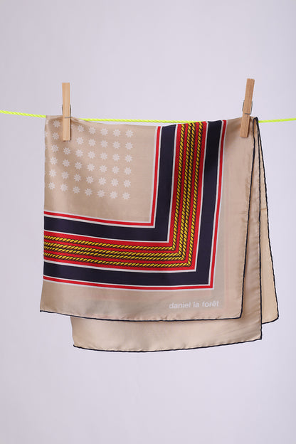 DANIEL LA FORET Beige,Navy, red & gold Marrine