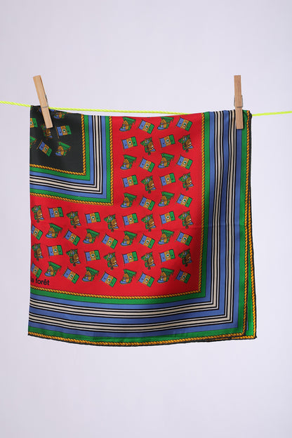 DANILE LA FORET Big red square with green & yellow flags