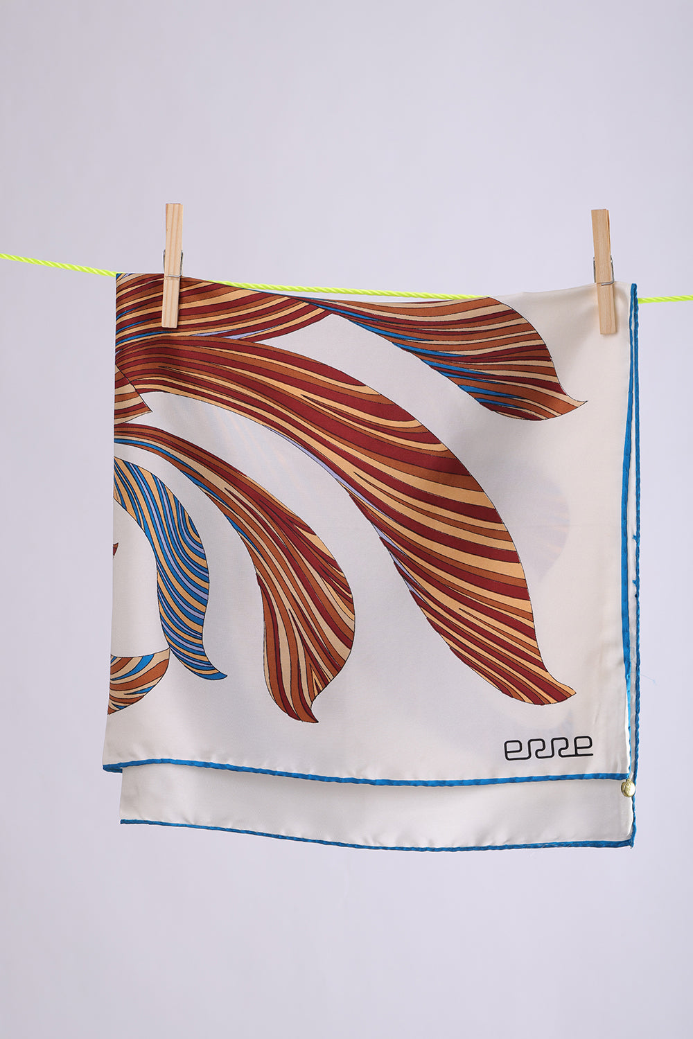ERRE Stripes leaves Turquoise & brown