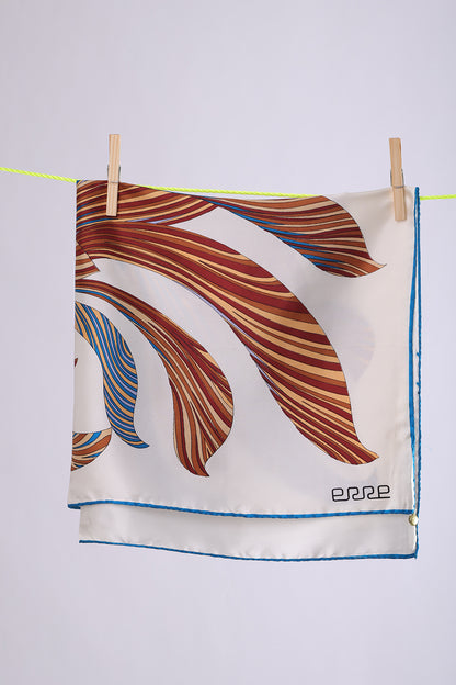 ERRE Stripes leaves Turquoise & brown