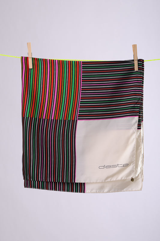 D'ESTE White base with multicolor stripes