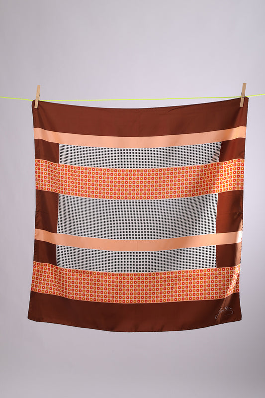 JEAN DAIX Brown & orange with black polka dots