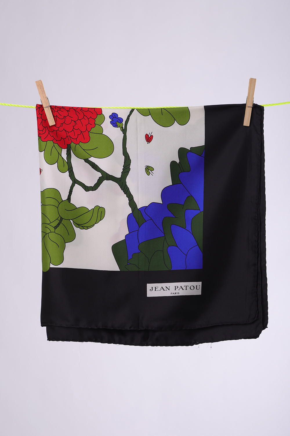 JEAN PATOU  Black frame floral red & electric blue