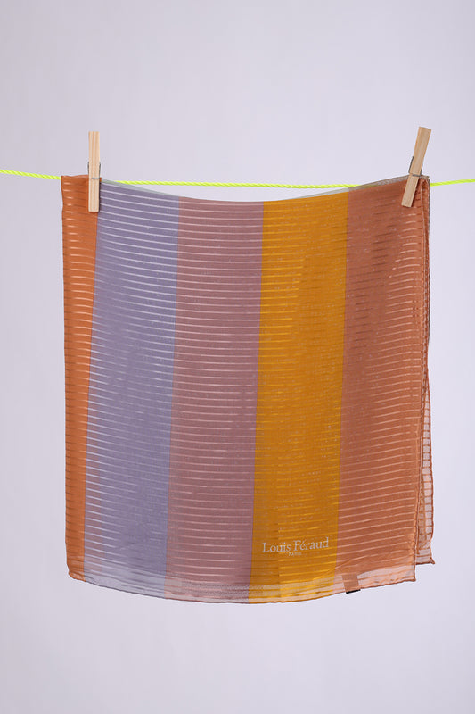 LOUIS FERAUD Greige, grey & orange stripes