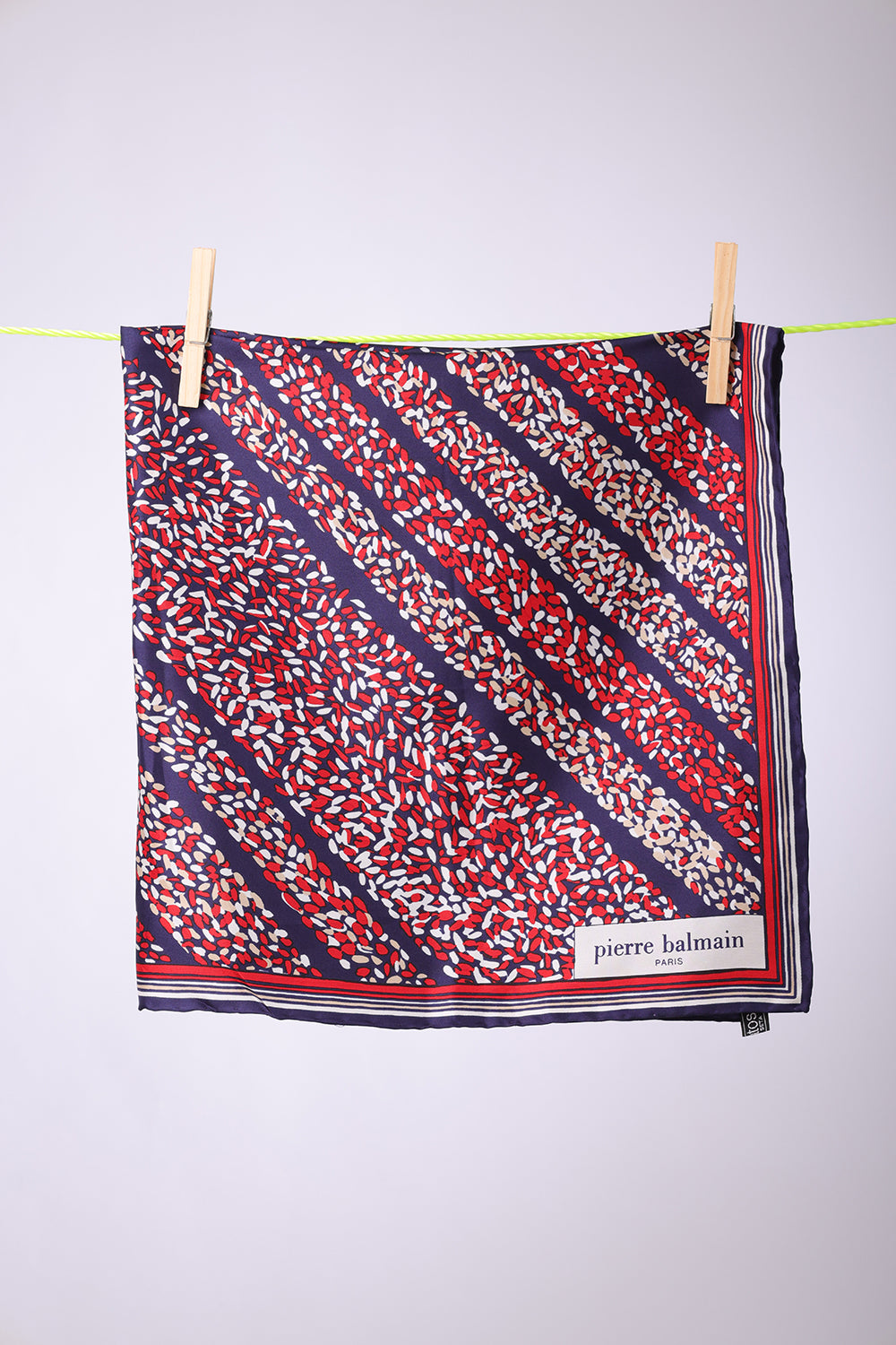 PIERRE BALMAIN - SCARF Navy, red & white confetti