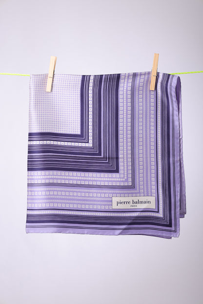 PIERRE BALMAIN - SCARF Purple light & dark squares