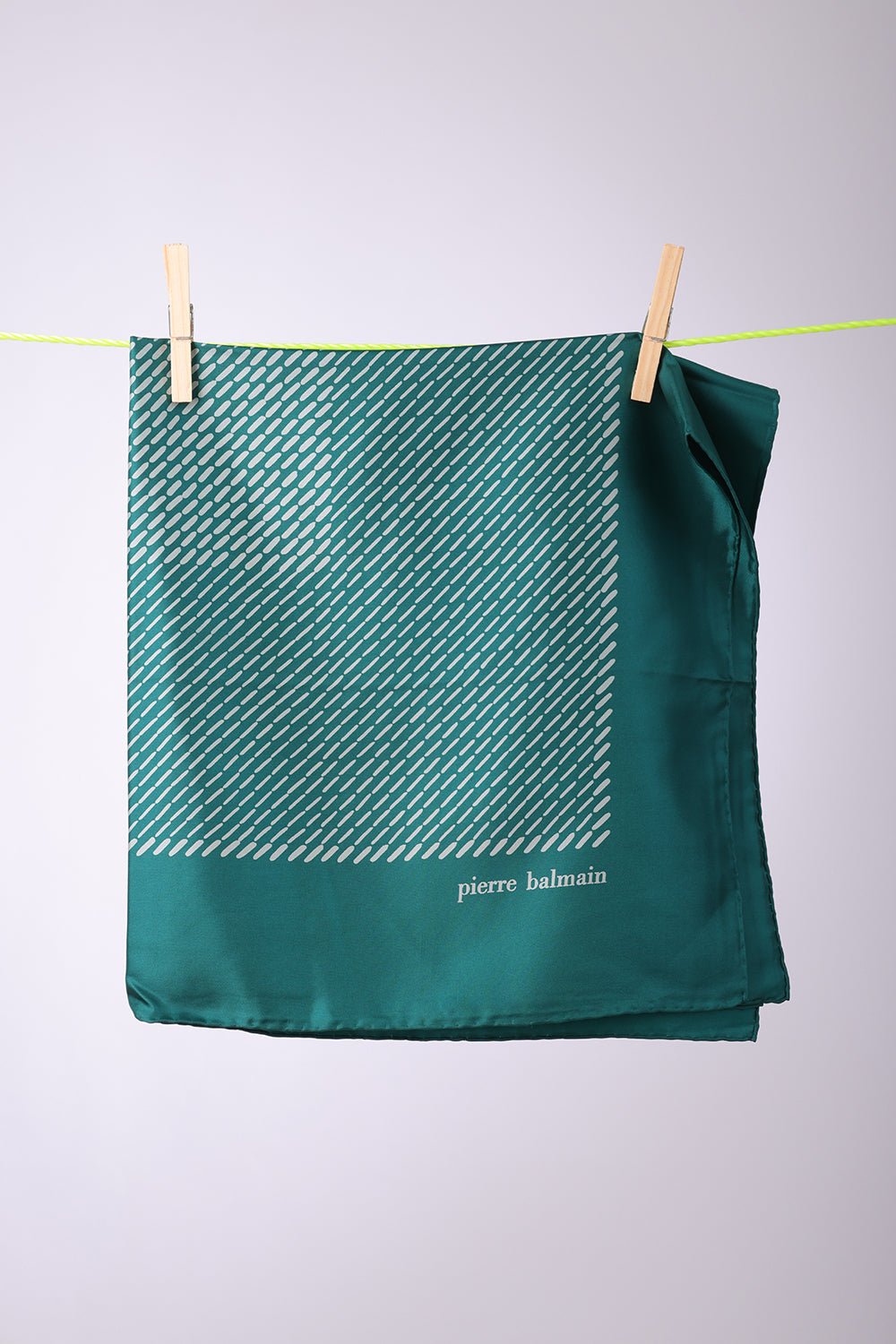PIERRE BALMAIN - SCARF Forest green with grey shapes