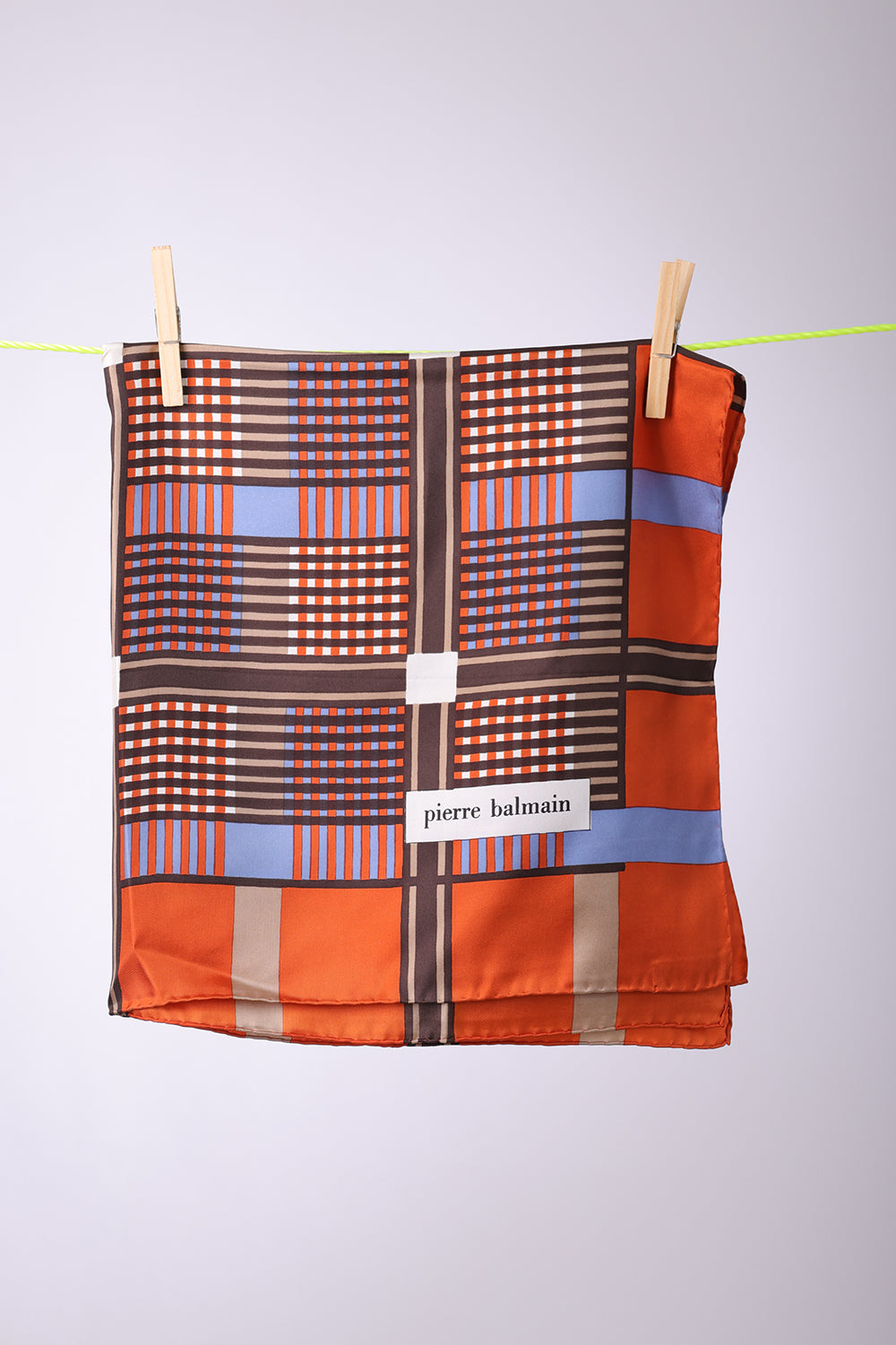 PIERRE BALMAIN - SCARF Orange, blue, beige & white