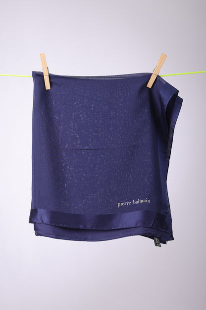 PIERRE BALMAIN - SCARF Navy see through with silk frame