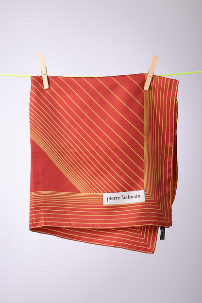 PIERRE BALMAIN - SCARF Brick with gold stripes