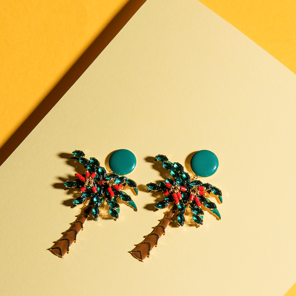 Palm Tree Long Earrings