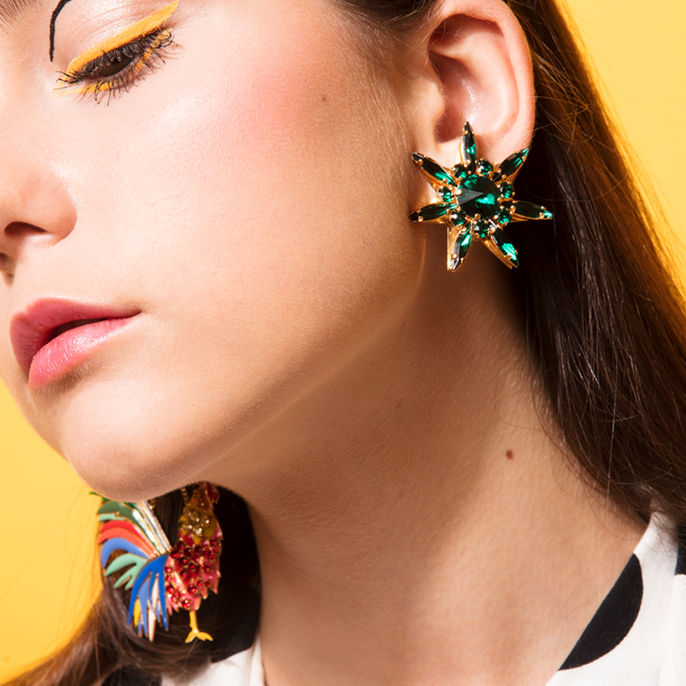 Rooster Long Earrings